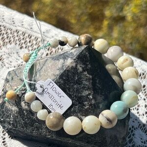 HM027/28 Flower Amazonite Bracelet Adjustable